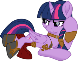 Size: 10783x8477 | Tagged: safe, artist:ejlightning007arts, character:twilight sparkle, character:twilight sparkle (alicorn), species:alicorn, species:pony, absurd resolution, alternate hairstyle, angry, crossover, disney, female, princess leia, simple background, slave leia outfit, solo, star wars, transparent background