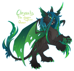 Size: 1280x1220 | Tagged: safe, artist:hioshiru, character:queen chrysalis, species:sphinx, alternate design, cat, chest fluff, colored claws, colored wings, curved horn, fangs, female, fluffy, horn, leg fluff, leonine tail, multicolored hair, paw pads, paws, rearing, simple background, solo, species swap, sphinxified, tail fluff, underpaw, white background, wing claws
