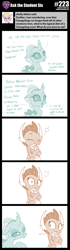 Size: 800x2851 | Tagged: safe, artist:sintakhra, character:ocellus, character:smolder, species:changeling, species:dragon, species:reformed changeling, ship:smolcellus, tumblr:studentsix, bedroom eyes, comic, cute, diaocelles, dragoness, female, gem, heart, lesbian, monochrome, post-it, simple background, smolderbetes, text, this will end in fire, white background