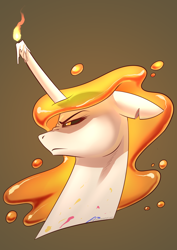Size: 2480x3508 | Tagged: safe, artist:underpable, character:daybreaker, character:princess celestia, species:pony, angry, candle, candy pony, female, food, food pony, honey, jawbreaker, mare, name pun, original species, ponified, pun, solo, visual gag