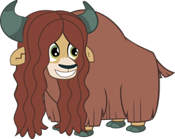 Size: 3595x2847 | Tagged: safe, artist:red4567, character:yona, species:yak, alternate hairstyle, cloven hooves, female, missing accessory, simple background, solo, transparent background, vector