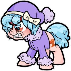 Size: 1349x1367 | Tagged: safe, artist:binkyt11, character:cozy glow, species:pegasus, species:pony, episode:frenemies, g4, my little pony: friendship is magic, aggravated, angry, bow, clothing, cozy glow is best facemaker, cozy glow is not amused, crazy glow, female, filly, foal, gritted teeth, hat, imminent crying, insanity, meme, rage face, red face, simple background, solo, transparent background, white outline, winter outfit