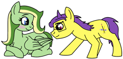 Size: 1000x478 | Tagged: safe, alternate version, artist:didgereethebrony, base used, oc, oc:boomerang beauty, oc:doodley, species:earth pony, species:pegasus, species:pony, blushing, chest fluff, doomerang, glasses, oc x oc, pregnant, shipping, simple background, transparent background