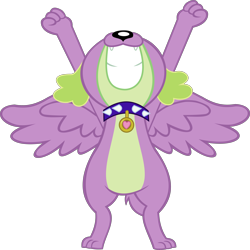 Size: 5308x5298 | Tagged: safe, alternate version, artist:red4567, character:spike, character:spike (dog), species:dog, species:dragon, episode:molt down, episode:wake up!, g4, my little pony: equestria girls, my little pony: friendship is magic, my little pony:equestria girls, spoiler:choose your own ending (season 2), spoiler:eqg series (season 2), alicorn wings, bipedal, male, paws, puppy, scene interpretation, simple background, spike's dog collar, transparent background, vector, wake up!: pinkie pie, winged dog, winged spike