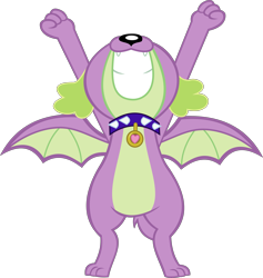 Size: 5025x5298 | Tagged: safe, alternate version, artist:red4567, character:spike, character:spike (dog), species:dog, species:dragon, episode:molt down, episode:wake up!, g4, my little pony: equestria girls, my little pony: friendship is magic, my little pony:equestria girls, spoiler:choose your own ending (season 2), spoiler:eqg series (season 2), bipedal, male, paws, puppy, scene interpretation, simple background, spike's dog collar, transparent background, vector, wake up!: pinkie pie, winged dog, winged spike