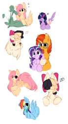 Size: 1728x3136 | Tagged: safe, artist:little-sketches, character:fluttershy, character:rainbow dash, character:songbird serenade, character:starlight glimmer, character:sunburst, character:twilight sparkle, character:twilight sparkle (alicorn), species:alicorn, species:pegasus, species:pony, species:unicorn, ship:starburst, my little pony: the movie (2017), chest fluff, chibi, dock, eye clipping through hair, female, floppy ears, fluffy, male, mare, plant, shipping, simple background, sketch, sketch dump, stallion, straight, tongue out, white background