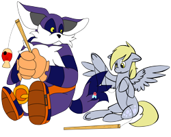 Size: 5000x4000 | Tagged: safe, artist:chub-wub, character:derpy hooves, species:pegasus, species:pony, big the cat, crossover, female, fishing, mare, simple background, sonic the hedgehog (series), transparent background
