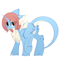 Size: 1048x1066 | Tagged: safe, artist:little-sketches, oc, oc:aqua windstorm, species:alicorn, species:pony, butt, butt fluff, chest fluff, dock, female, fluffy, mare, pale belly, plot, simple background, sketch-fluffy's fluffy butts, solo, two toned wings, white background, wings, ych result