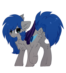 Size: 1052x1158 | Tagged: safe, artist:little-sketches, oc, oc:lunar frost, species:bat pony, species:pony, butt, butt fluff, chest fluff, dock, fluffy, male, plot, simple background, sketch-fluffy's fluffy butts, solo, stallion, white background, ych result