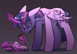 Size: 3508x2480 | Tagged: safe, artist:underpable, character:twilight sparkle, character:twilight sparkle (alicorn), species:alicorn, species:pony, newbie artist training grounds, accident, atg 2019, bad luck, book, crying, dropped ice cream, floppy ears, food, glowing horn, horn, ice cream, magic, sad, telekinesis