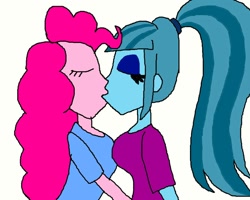 Size: 1000x800 | Tagged: safe, artist:ktd1993, character:pinkie pie, character:sonata dusk, ship:pinata, my little pony:equestria girls, 1000 hours in ms paint, female, kissing, lesbian, shipping