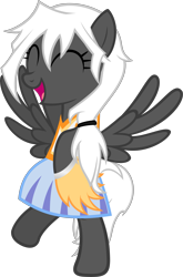 Size: 2611x3953 | Tagged: safe, artist:zacatron94, oc, oc:captain white, species:pegasus, species:pony, cheerleader outfit, clothing, female, mare, simple background, solo, transparent background, vector