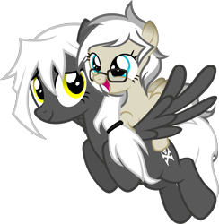 Size: 2224x2281 | Tagged: safe, artist:zacatron94, oc, oc only, oc:artistic treasure, oc:captain white, parent:oc:blank novel, parent:oc:captain white, parents:oc x oc, species:pegasus, species:pony, female, filly, glasses, mare, parents:whitenovel, simple background, transparent background