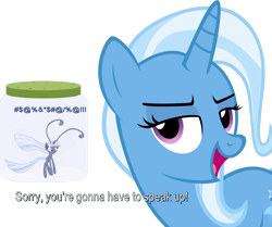 Size: 2688x2249 | Tagged: safe, artist:zacatron94, character:trixie, oc, oc:silverlay, species:breezies, species:pony, breeziefied, grawlixes, high res, jar, simple background, species swap, transparent background, vector