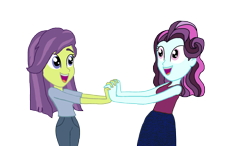 Size: 2560x1496 | Tagged: safe, artist:ktd1993, artist:summer2002, character:principal abacus cinch, character:victoria, my little pony:equestria girls, cinchtoria, female, lesbian, shipping, victoria, younger