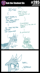 Size: 800x1441 | Tagged: safe, artist:sintakhra, character:gallus, character:ocellus, species:changeling, species:griffon, species:reformed changeling, tumblr:studentsix, confused, exclamation point, looking at each other, post-it, question mark