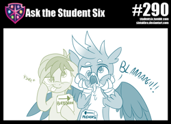 Size: 800x583 | Tagged: safe, artist:sintakhra, character:gallus, character:sandbar, species:earth pony, species:griffon, species:pony, tumblr:studentsix, birb, cute, derp, gallabetes, male, sandabetes, silly face