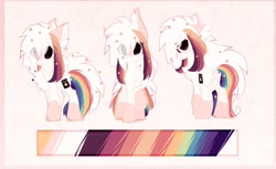 Size: 1920x1178 | Tagged: safe, artist:little-sketches, oc, oc:ayaka, species:pony, alternate design, butt fluff, chest fluff, color palette, ear fluff, female, flower, hair over eyes, looking at you, mare, multicolored hair, ponified, species swap, stars, unshorn fetlocks