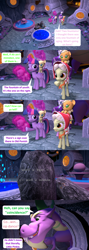 Size: 1920x5400 | Tagged: safe, artist:red4567, character:applejack, character:fluttershy, character:granny smith, character:pinkie pie, character:rainbow dash, character:rarity, character:spike, character:starlight glimmer, character:twilight sparkle, character:twilight sparkle (alicorn), species:alicorn, species:dragon, species:pony, comic:i must regress, 3d, adult, adult spike, age progression, age regression, babity, baby, baby dash, baby fluttershy, baby pie, baby pinkie pie, baby pony, baby rainbow dash, baby rarity, babyjack, babyshy, comic, female, foal, fountain of aging, fountain of youth, giant spike, horn, mane six, old ponish, older, older spike, source filmmaker, spikezilla, temple, winged spike, winged spikezilla, young granny smith, younger