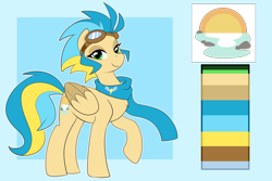 Size: 3000x2000 | Tagged: safe, artist:xwhitedreamsx, oc, species:pegasus, species:pony, clothing, female, goggles, mare, reference sheet, scarf, solo