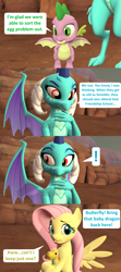 Size: 1920x4320 | Tagged: safe, artist:red4567, character:fluttershy, character:princess ember, character:spike, comic:6 ways to reheat the dragon eggs, episode:sweet and smoky, g4, my little pony: friendship is magic, 3d, comic, dragon egg, ending, source filmmaker
