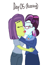 Size: 1500x2055 | Tagged: safe, artist:ktd1993, character:principal abacus cinch, character:victoria, my little pony:equestria girls, cinchtoria, female, kissing, lesbian, shipping, victoria