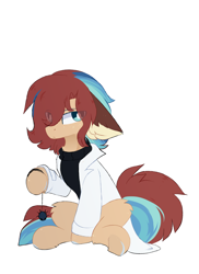 Size: 1290x1776 | Tagged: safe, artist:little-sketches, oc, oc:philip, species:earth pony, species:pony, clothing, jacket, male, simple background, solo, stallion, sweater, white background