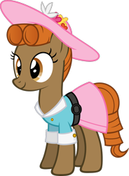Size: 1034x1403 | Tagged: safe, artist:zacatron94, oc, oc:cinnamon bun, species:earth pony, species:pony, clothing, female, hat, mare, simple background, solo, transparent background, vector