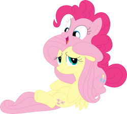 Size: 3555x3199 | Tagged: safe, artist:porygon2z, character:fluttershy, character:pinkie pie, species:earth pony, species:pegasus, species:pony, cute, diapinkes, duo, duo female, female, mare, shyabetes