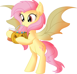 Size: 6623x6362 | Tagged: safe, artist:cyanlightning, character:flutterbat, character:fluttershy, species:bat pony, species:pony, .svg available, absurd resolution, bat ears, bat ponified, bipedal, candy, cute, drinking, drinking straw, fangs, female, food, halloween, holiday, jack-o-lantern, mare, nightmare night, pumpkin, race swap, shyabates, shyabetes, simple background, soda, solo, spread wings, straw, transparent background, vector, wings