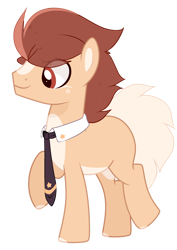 Size: 1920x2710 | Tagged: safe, artist:lazuli, artist:little-sketches, base used, oc, oc only, oc:kyo, species:earth pony, species:pony, male, necktie, simple background, solo, stallion, transparent background
