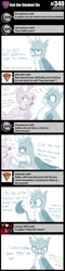 Size: 800x3329 | Tagged: safe, artist:sintakhra, character:gallus, character:silverstream, species:classical hippogriff, species:griffon, species:hippogriff, tumblr:studentsix, angry, cute, fourth wall, implied ocellus, implied sandbar, implied smolder, implied yona, looking at you, meme, offscreen character, pushing, pushing away, rage face, shipping denied, shocked, stair keychain