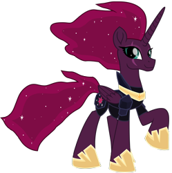 Size: 7560x7593 | Tagged: safe, artist:ejlightning007arts, character:tempest shadow, species:alicorn, species:pony, absurd resolution, alicornified, armor, cute, ethereal mane, eye scar, female, galaxy mane, implied tempestlight, pretty pretty tempest, princess tempest shadow, race swap, scar, simple background, smiling, tempest gets her horn back, tempest now has a true horn, tempesticorn, transparent background
