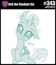 Size: 800x927 | Tagged: safe, artist:sintakhra, character:ocellus, species:changeling, species:reformed changeling, tumblr:studentsix, blep, cute, dawwww, diaocelles, ear down, event horizon of cuteness, female, floppy ears, head tilt, looking at you, nothing but a cute changeling, sintakhra is trying to murder us, sitting, solo, tongue out, weapons-grade cute