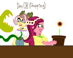 Size: 998x801 | Tagged: safe, artist:ktd1993, character:gloriosa daisy, character:vignette valencia, my little pony:equestria girls, 30 day otp challenge, female, flower, flower shop, gloriette, lesbian, shipping, vignette valencia