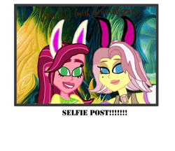 Size: 961x831 | Tagged: safe, artist:ktd1993, character:gloriosa daisy, character:vignette valencia, my little pony:equestria girls, 30 day otp challenge, bunny ears, female, gloriette, lesbian, shipping, vignette valencia