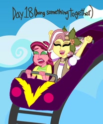 Size: 814x981 | Tagged: safe, artist:ktd1993, character:gloriosa daisy, character:vignette valencia, my little pony:equestria girls, female, gloriette, lesbian, rollercoaster, shipping, vignette valencia