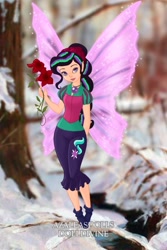 Size: 400x600 | Tagged: safe, artist:azaleasdolls, artist:user15432, character:starlight glimmer, species:human, my little pony:equestria girls, barely eqg related, clothing, crossover, disney, disney style, element of justice, fairy, fairy wings, fairyized, flower, hat, jewelry, necklace, pixie scene maker, shoes, wings
