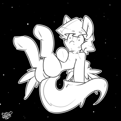 Size: 2000x2000 | Tagged: safe, artist:bbsartboutique, oc, oc only, oc:waterpony, species:pegasus, species:pony, blank expression, solo, space