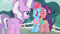 Size: 1280x720 | Tagged: safe, artist:ktd1993, edit, edited screencap, screencap, character:cup cake, character:diamond tiara, character:spoiled rich, episode:crusaders of the lost mark, g4, my little pony: friendship is magic, blushing, female, infidelity, lesbian, love, shipping, spoiledcake