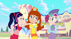 Size: 1545x849 | Tagged: safe, artist:nackliza, artist:user15432, base used, species:human, my little pony:equestria girls, alfea, barely eqg related, bodysuit, clothing, crossover, crown, dress, ear piercing, earring, equestria girls style, equestria girls-ified, fairies, fairies are magic, fairy, fairy wings, gloves, gown, hanging out, headphones, jewelry, magic winx, musa, nintendo, piercing, princess daisy, rainbow s.r.l, regalia, super mario bros., tecna, wings, winx, winx club