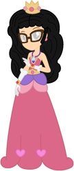 Size: 493x1142 | Tagged: safe, artist:ketrin29, artist:user15432, base used, oc, oc:aaliyah, species:human, my little pony:equestria girls, aaliyah, amulet, barely eqg related, bracelet, clothing, crossover, crown, dress, ear piercing, earring, equestria girls style, equestria girls-ified, glasses, gloves, gown, heart, jewelry, necklace, piercing, pink dress, princess, regalia, sleeveless, strapless