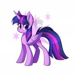 Size: 2048x2048 | Tagged: safe, artist:scarlet-spectrum, character:twilight sparkle, character:twilight sparkle (alicorn), species:alicorn, species:pony, cute, cutie mark background, eye clipping through hair, female, high res, lightly watermarked, looking at you, mare, obtrusive watermark, solo, twiabetes, watermark