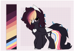 Size: 1816x1242 | Tagged: safe, artist:little-sketches, oc, oc:ayaka, species:pegasus, species:pony, alternate design, female, mare, ponified, reference sheet, solo, species swap, two toned wings, wings