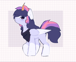 Size: 1470x1191 | Tagged: safe, artist:little-sketches, oc, oc:blue star, species:alicorn, species:pony, male, solo, stallion, two toned wings, wings