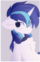 Size: 615x951 | Tagged: safe, artist:little-sketches, character:shining armor, species:pony, bust, fluffy, leash, male, portrait, solo, stallion