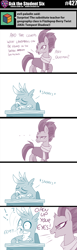 Size: 800x2611 | Tagged: safe, artist:sintakhra, character:fizzlepop berrytwist, character:gallus, character:tempest shadow, species:griffon, species:pony, tumblr:studentsix, ..., broken horn, clothing, comic, desk, eep, horn, onomatopoeia, open up your eyes, sleeping, sleeping in class, snoring, sound effects, this will end in detention, tongue out, zzz