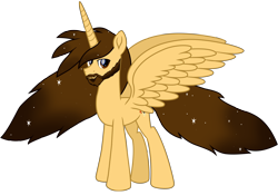 Size: 10417x7303 | Tagged: safe, artist:ejlightning007arts, oc, oc only, oc:ej, species:alicorn, species:pony, adult, alicorn oc, beard, facial hair, growth, horn, male, simple background, solo, spread wings, stallion, transparent background, vector, wavy mane, wings