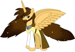 Size: 10417x7303 | Tagged: safe, alternate version, artist:ejlightning007arts, oc, oc only, oc:ej, species:alicorn, species:pony, adult, alicorn oc, beard, cape, clothing, facial hair, growth, horn, male, robe, simple background, solo, spread wings, stallion, transparent background, vector, wavy mane, wings