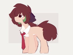 Size: 1800x1356 | Tagged: safe, artist:little-sketches, oc, oc only, oc:masashi, species:earth pony, species:pony, alternate design, floppy ears, male, necktie, pale belly, simple background, solo, stallion